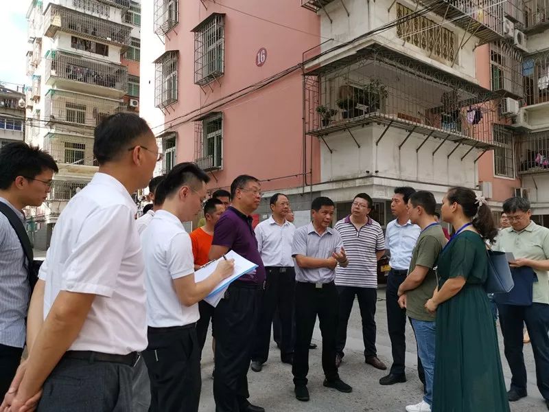 龙岩市副市长黄庆辉一行莅临西城西平社区调研老旧小区改造工作