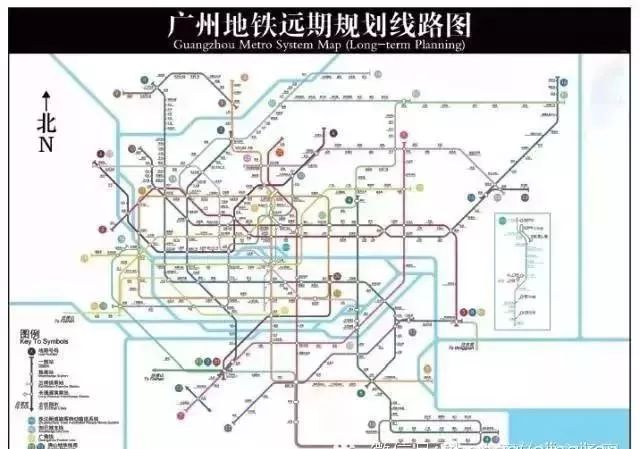 广州地铁全线网线路图来了 由于微信系统原因,上传图片自动压缩模糊