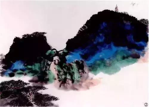 步骤一: 泼墨泼彩法是把色和墨倒在纸上的画法,也可色墨相融倒在纸上