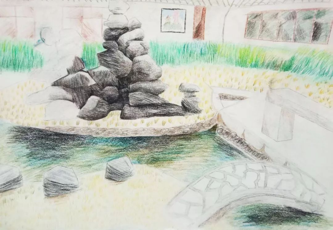 美术| 美丽校园:eshttc北校区初二学生风景创作展_绘画