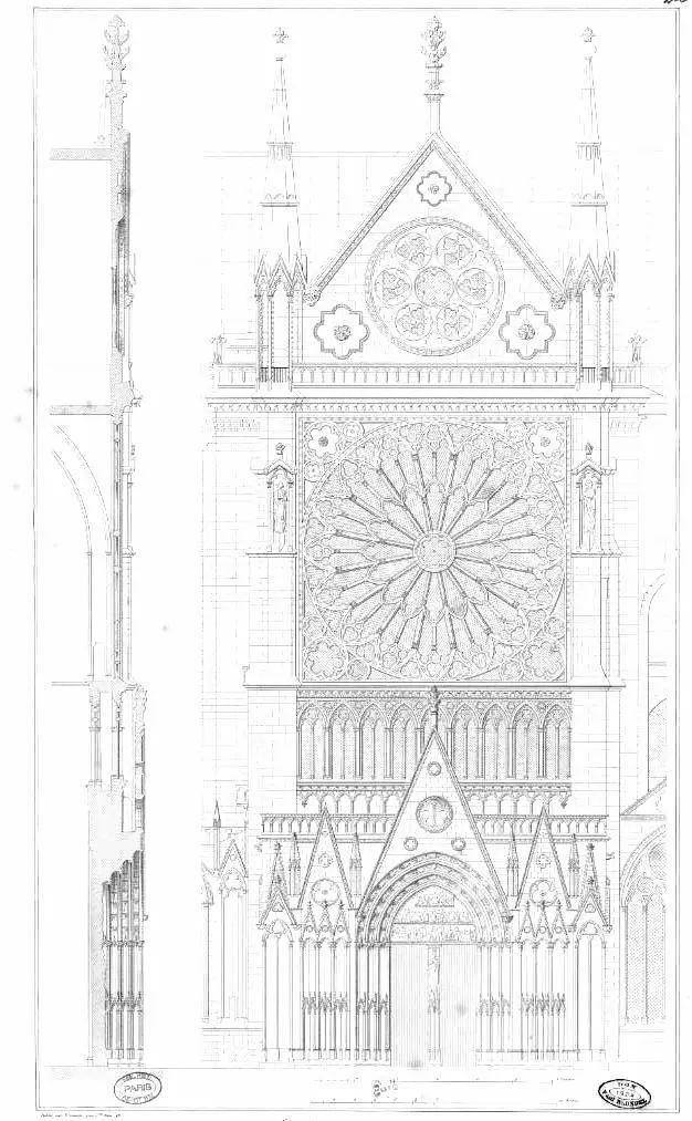 1850年修复设计的巴黎圣母院被烧毁前的景象  法国人在1850年是如何