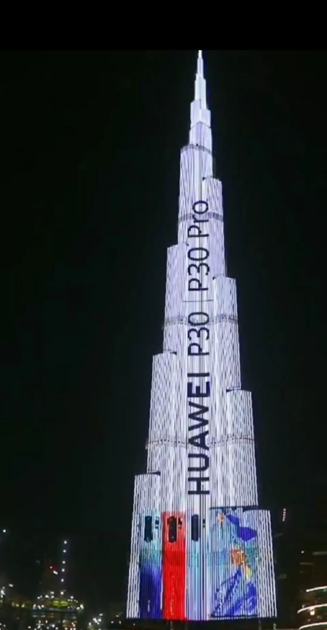迪拜国王决定在世界第一座高塔哈利法为华为投放广告