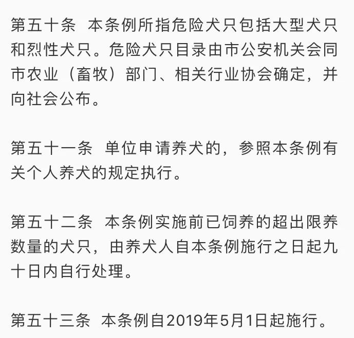 新的养犬管理条例已经实施,这些情况要注意