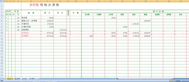 财务费用凭证自动汇总登记到费用明细账模板!直接领取