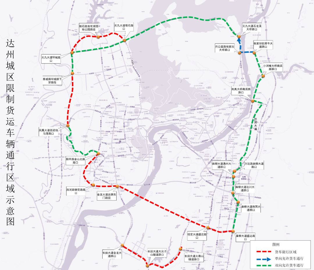 9.元九大道环城路路口至元九大道高家坝路路口路段.