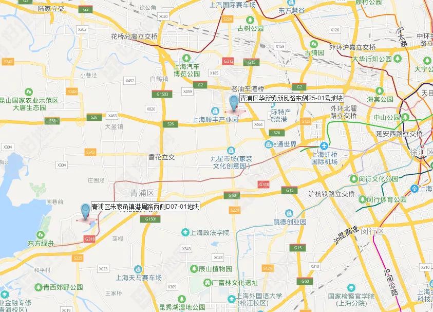 地块分布图(数据来源:好地大数据) 青浦区华新镇新凤路东侧25-01号