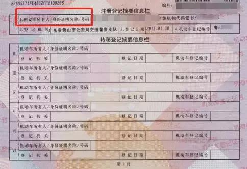 机动车登记证上会标注车辆所有人,分为"个人所有"和"单位所有,代表这