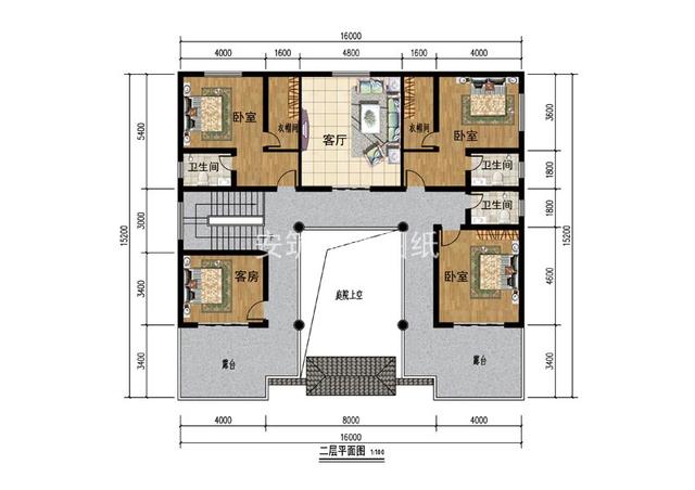 大落窗,大客厅,此款别墅建设从效果图中可看到,它呈凹型设计,二层有