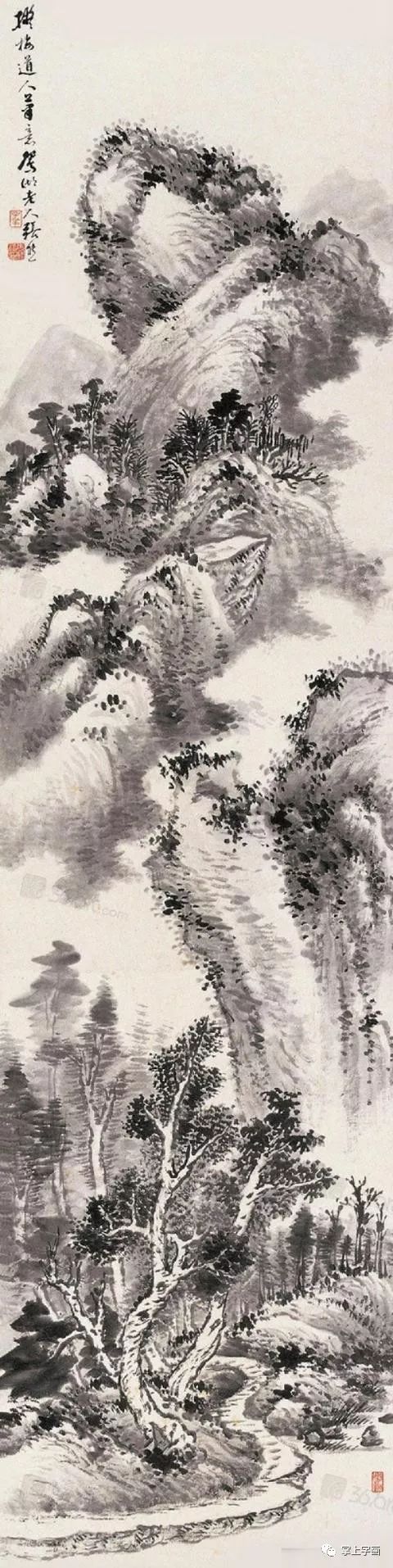 清代画家张熊1803年1886年溪山鸣泉