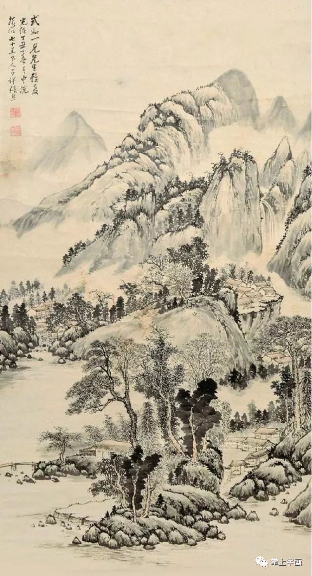 清代画家张熊1803年1886年溪山鸣泉