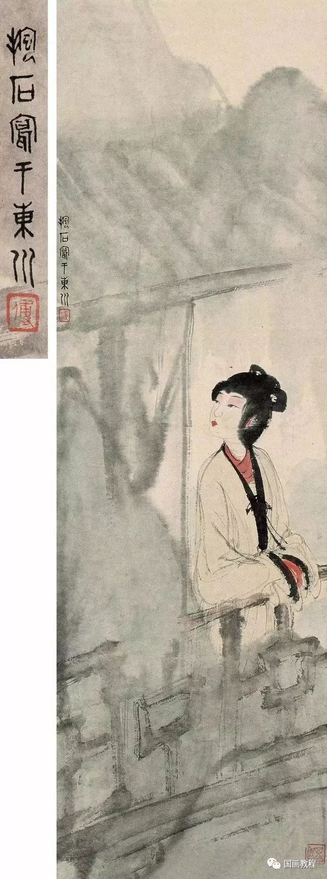 所谓伊人,都在傅抱石笔下的仕女图里_人物画