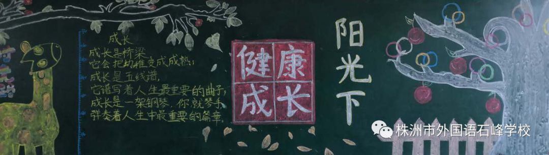 黑板报评比在阳光下成长