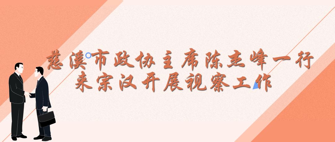 慈溪市政协主席陈杰峰一行来宗汉开展视察工作