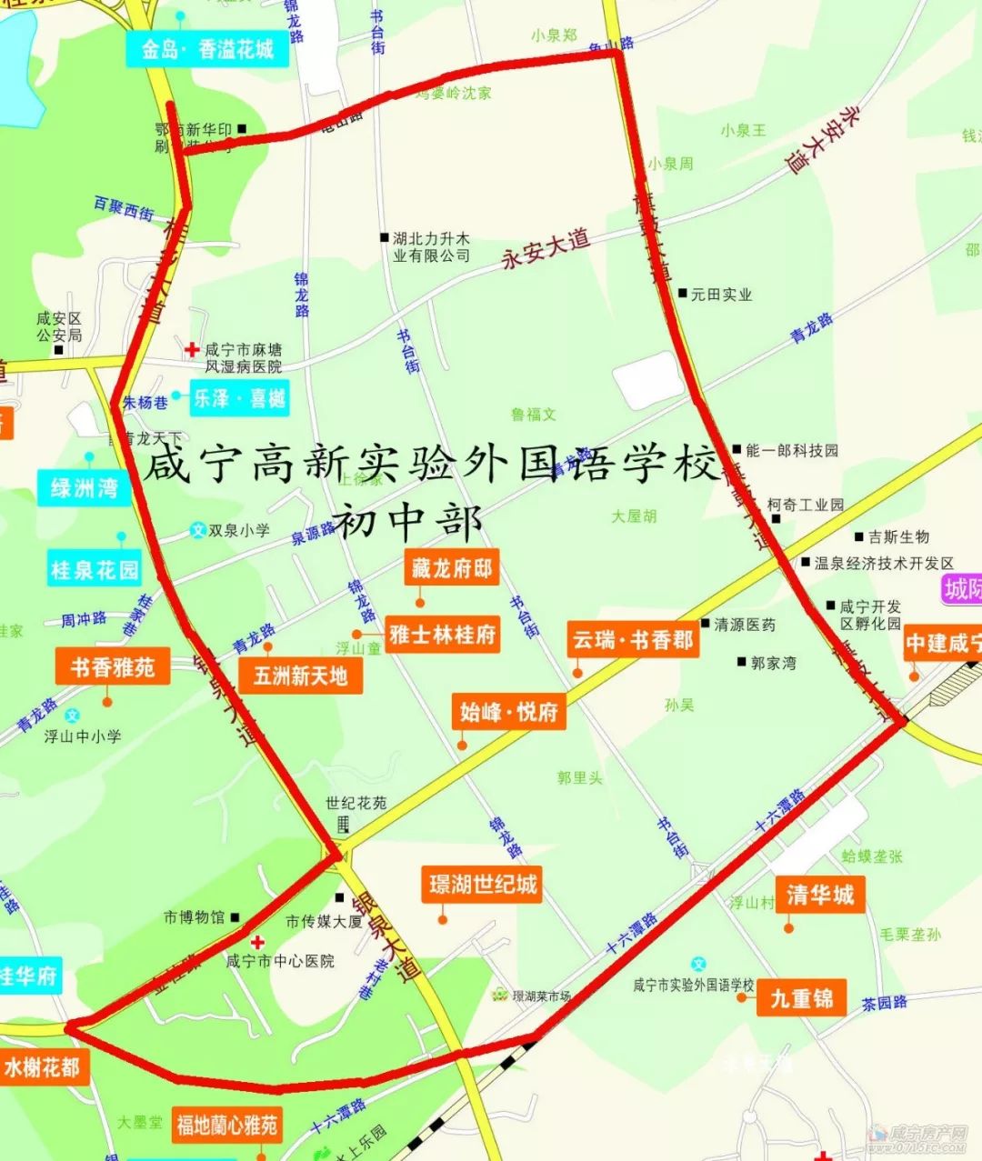楼市焦点:咸宁高新实验外国语学校9月开学,区域配套再次升级!