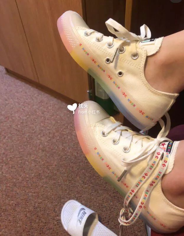 匡威allstar彩虹果冻低帮帆布彩色串标休闲板鞋