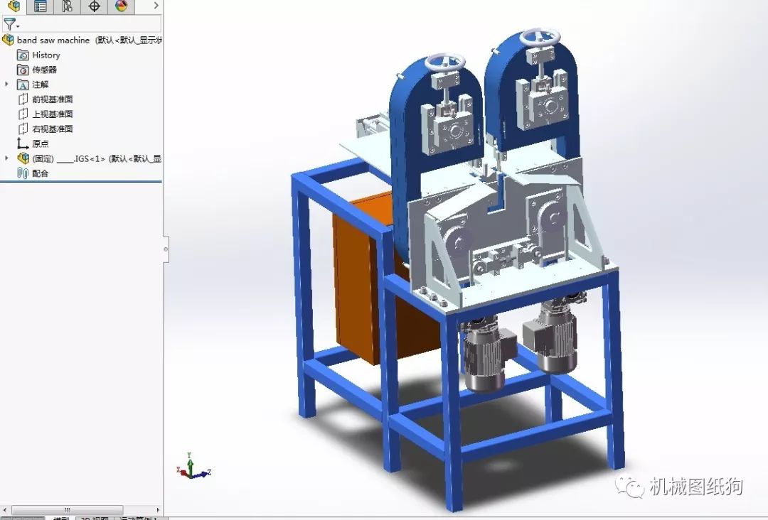 【工程机械】带锯床带锯机模型3d图纸 x_t格式