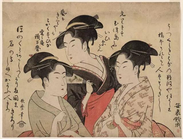 世纪,浮世绘在日本民间兴起,描绘人世间的生活百态.