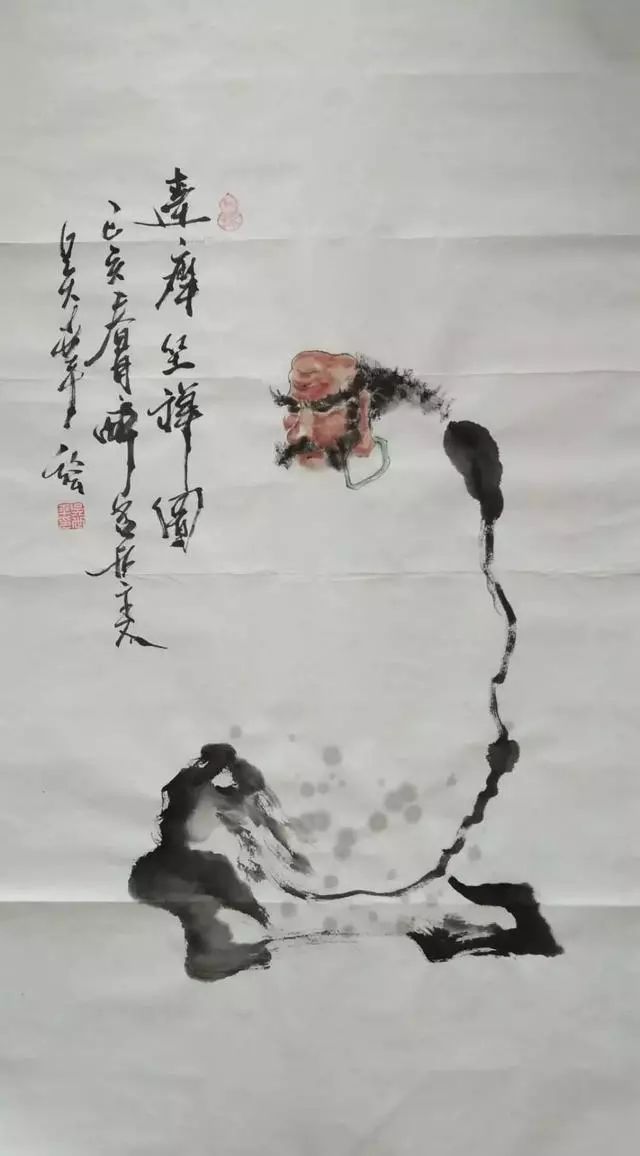 《达摩坐禅图》尺寸:50x100cm▲《江南姑娘》尺寸:50x100cm▲《情深