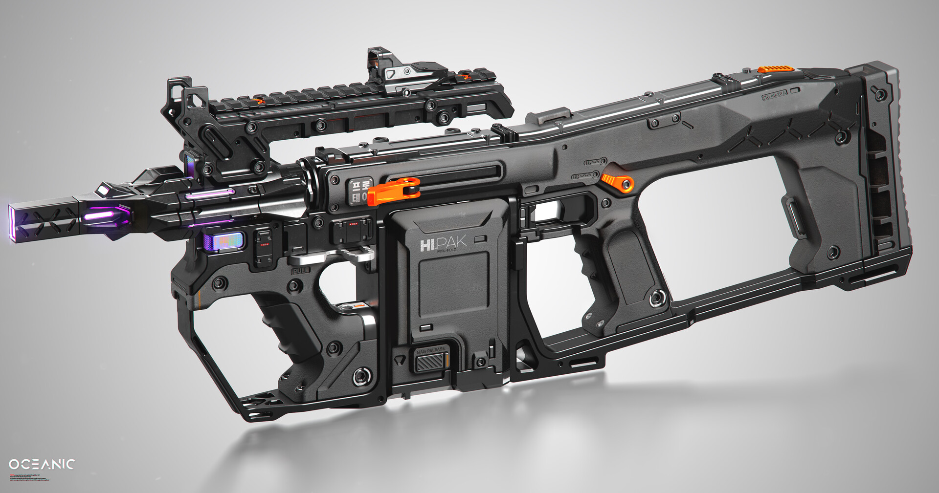 pdlr5 lotus投射步枪 3d渲染
