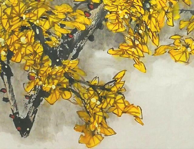 「一日一画」名家名作赏析之忆君银杏画第八篇