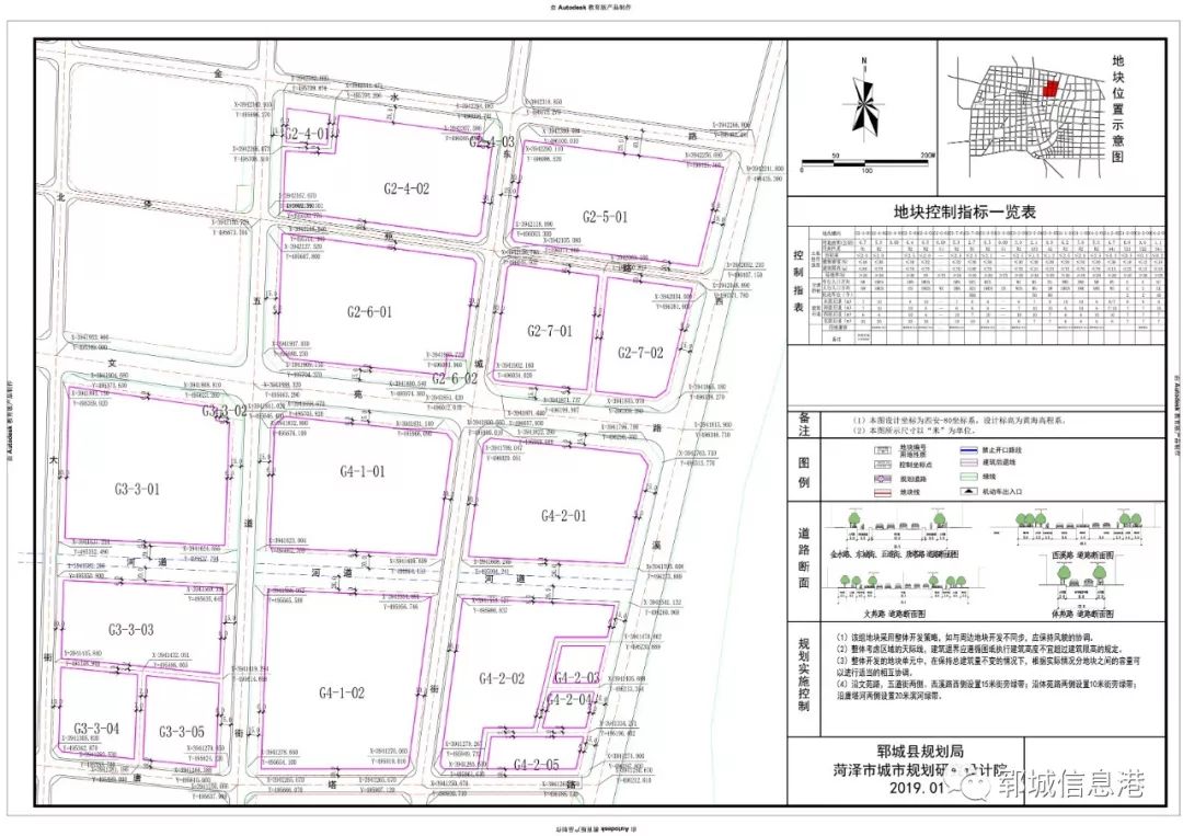 郓城中心城区6个地块规划公布如下