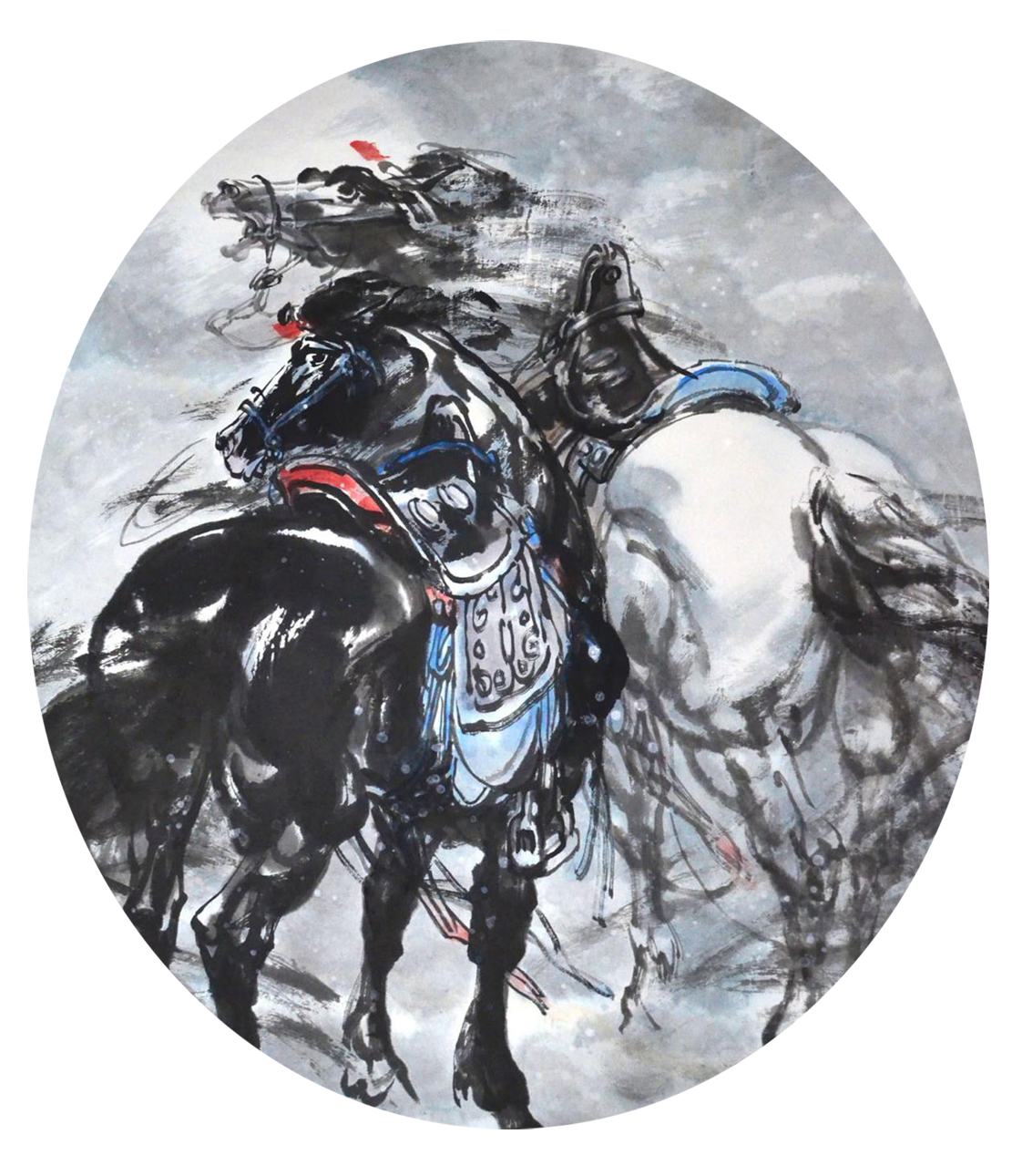 姚君刚画家《马背上的民族 草原骏马》