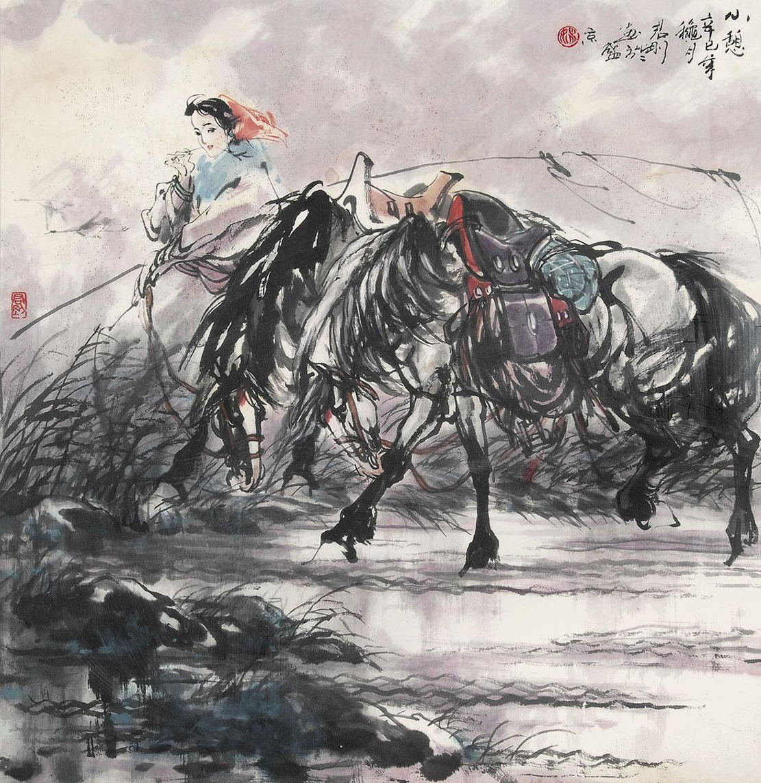 姚君刚画家《马背上的民族 草原骏马》