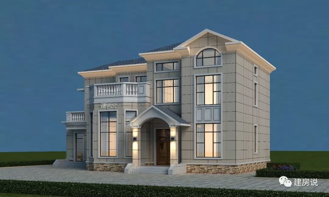 建房说二层别墅图纸设计,30万建一栋