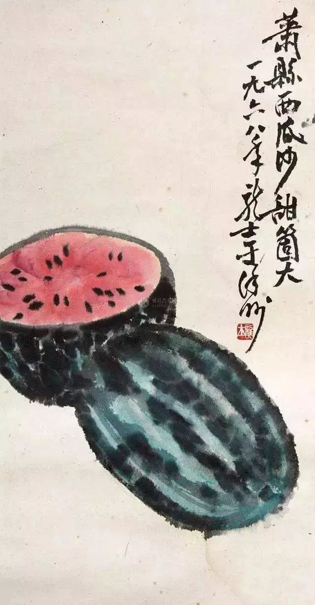 名家画西瓜为您解解暑_齐白石