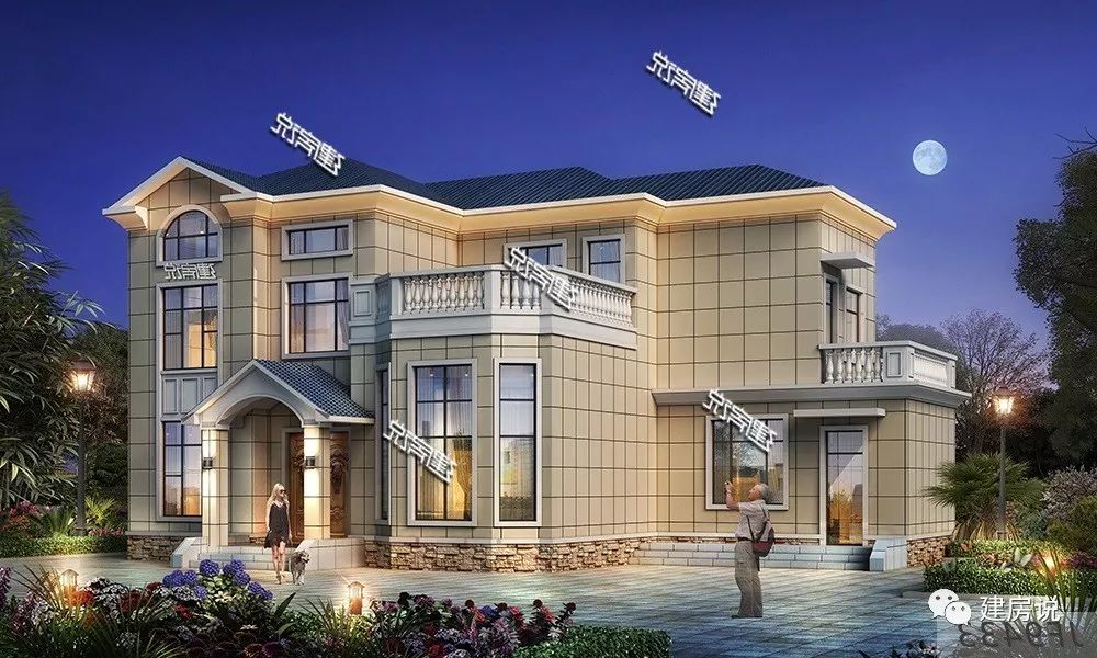 建房说二层别墅图纸设计,30万建一栋