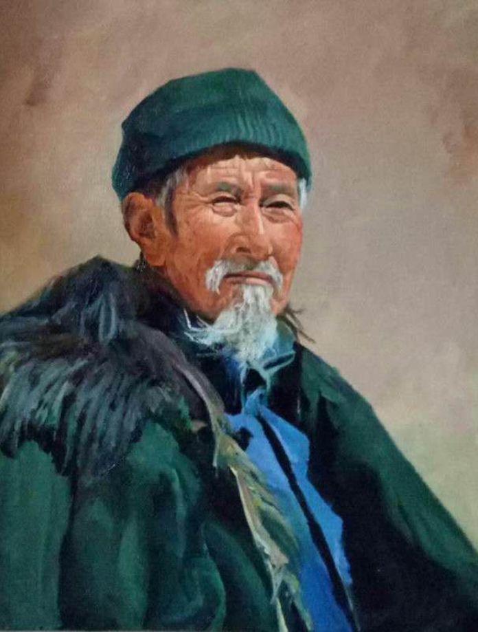 《关中老人之一》60x80cm