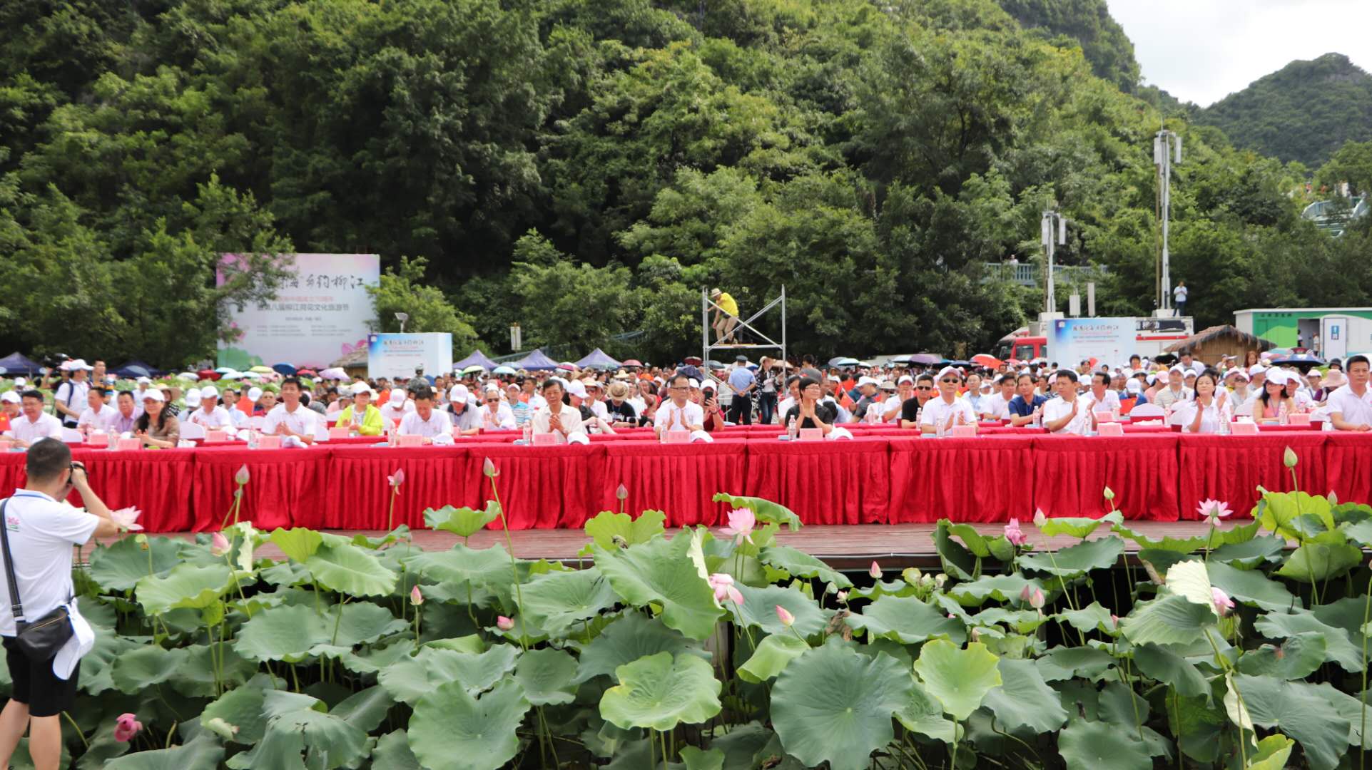 荷花文化旅游节暨庆祝新中国成立70周年在百朋镇下伦荷花景区正式开幕