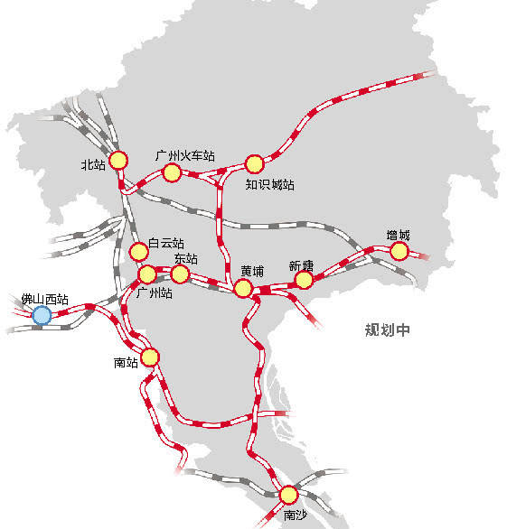 广州将建成11个高铁站通向各地