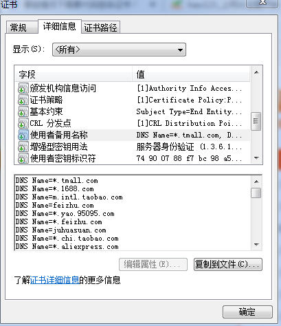 为何淘宝SSL证书显示的名称是天猫？