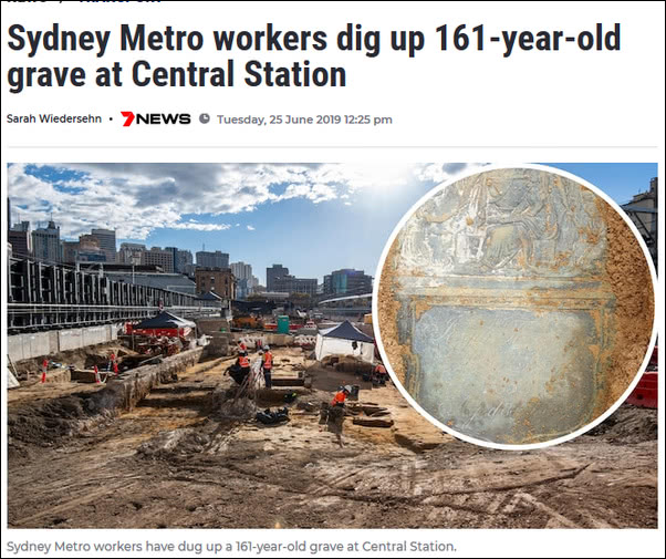 悉尼发现161年前古墓施工人员寻找死者后代