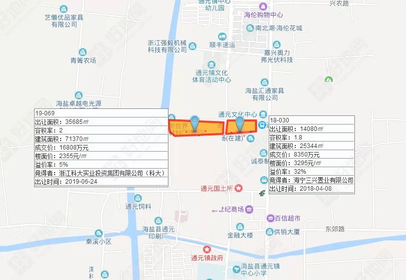 67%,科大以1.68亿元竞得嘉兴海盐通元镇69号商住地,楼面价2355元/㎡