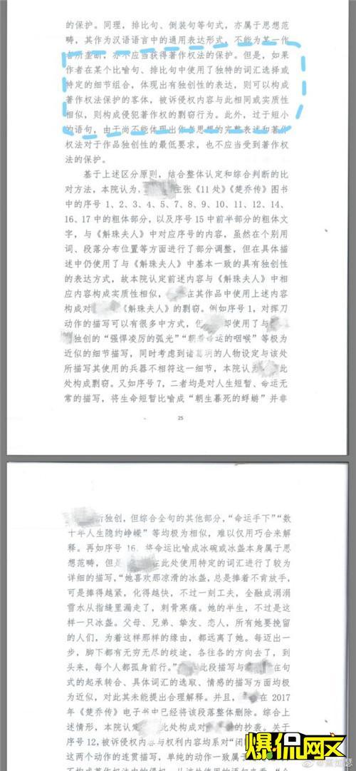 《楚乔传》原著《11处特工皇妃楚乔传》一审被判抄袭 判赔五万元