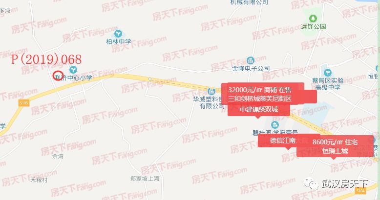 p(2019)068号地块位于蔡甸区张湾街柏林街与柏张路交汇处以东(张湾街