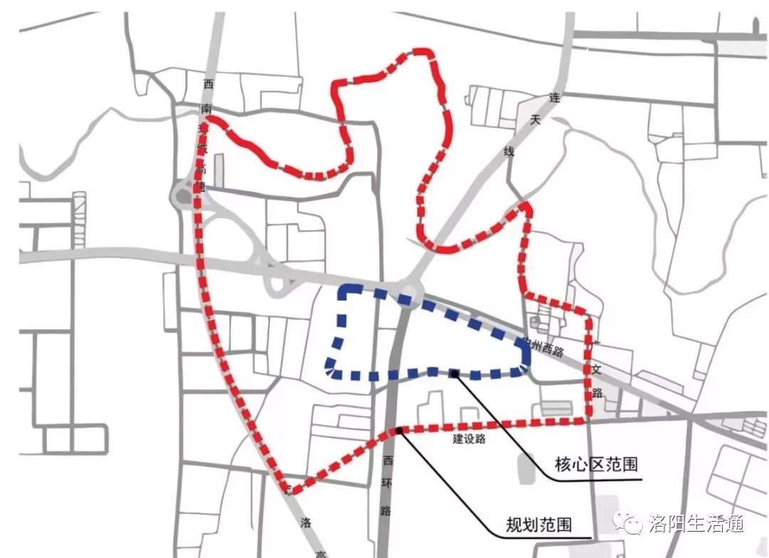 位于洛阳市涧西区西北,处于城区内310国道—中州西路与西环路交汇处