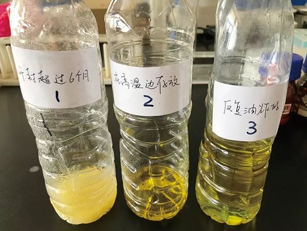 实验 对3组食用油样品进行检测 看其是否氧化及酸败变质