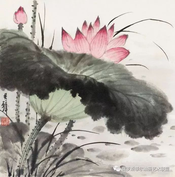 中国著名山水名家黄君璧的国画荷花系列作品赏析