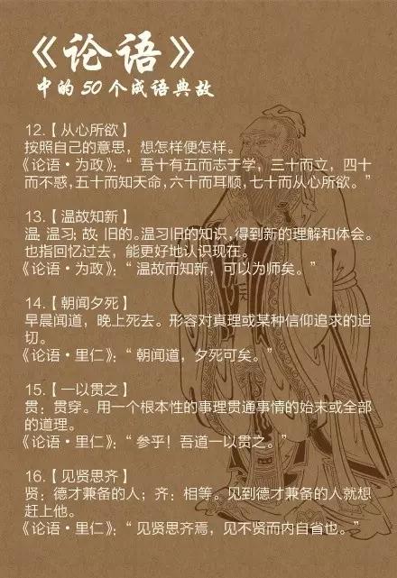 孔子|《论语》中的50个成语典故，你知道几个？