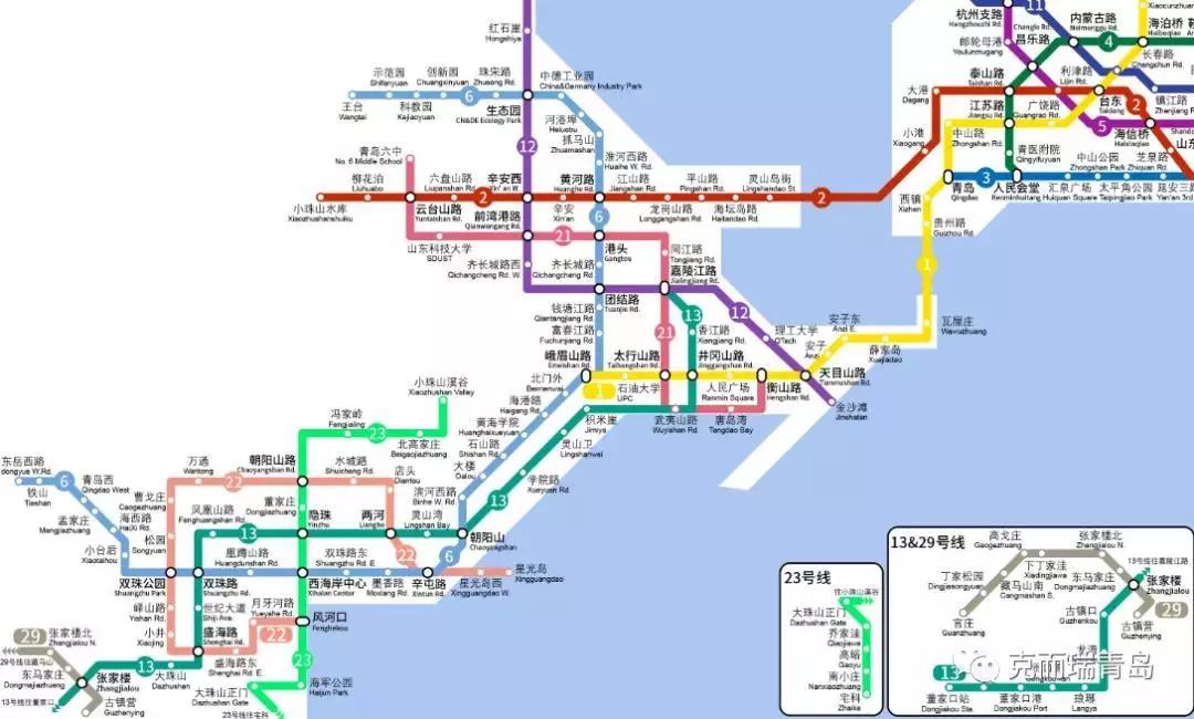 最新规划图 | 9大地铁汇集西海岸新区!_线路