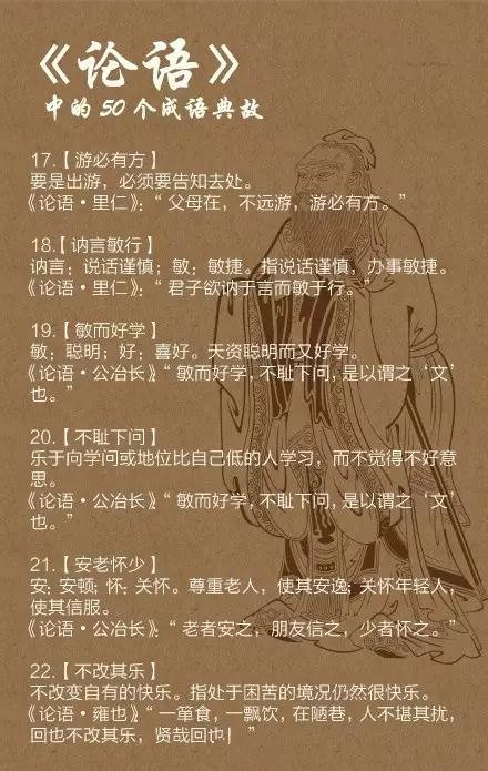 孔子|《论语》中的50个成语典故，你知道几个？