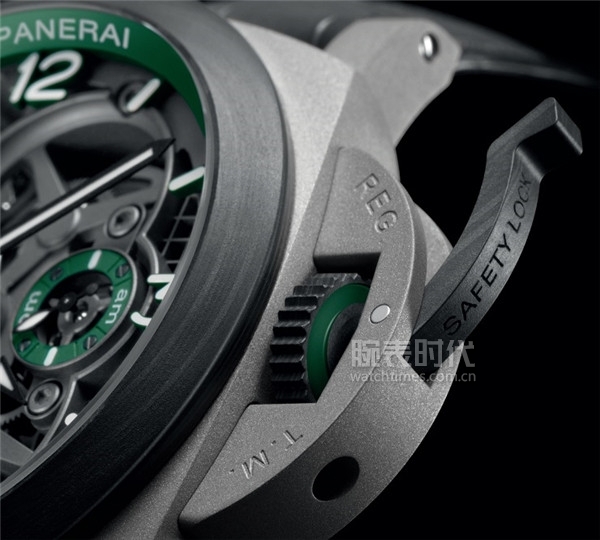 >                沛纳海手表Luminor Tourbillon GMT庐米诺蒂系列产品陀飞轮手表两个地方时手表-47mm