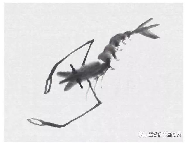 国画教程:齐派虾的画法