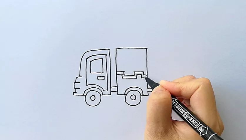 学画画l交通工具大卡车