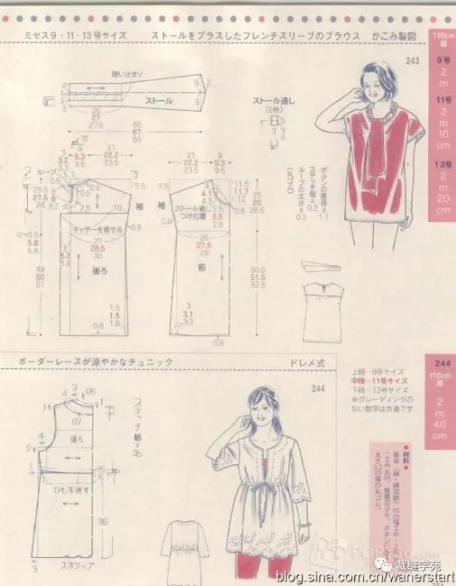 连肩短袖t连衣裙裁剪图够做一夏天啦