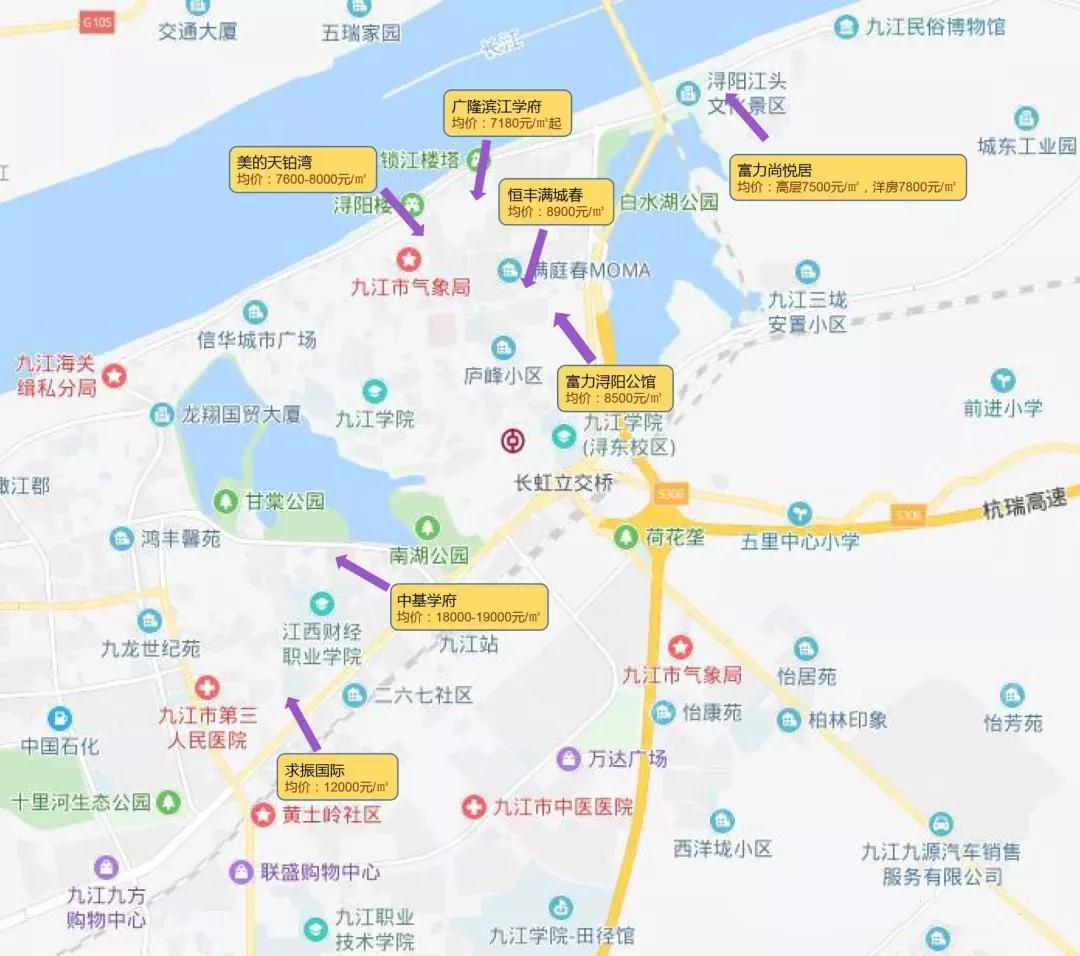 九江市最新房价地图!