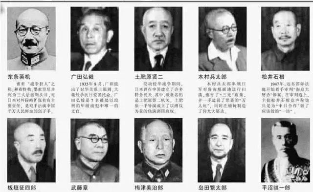 抗战胜利后中国公布日本战犯名单,哪些恶魔被处以极刑?